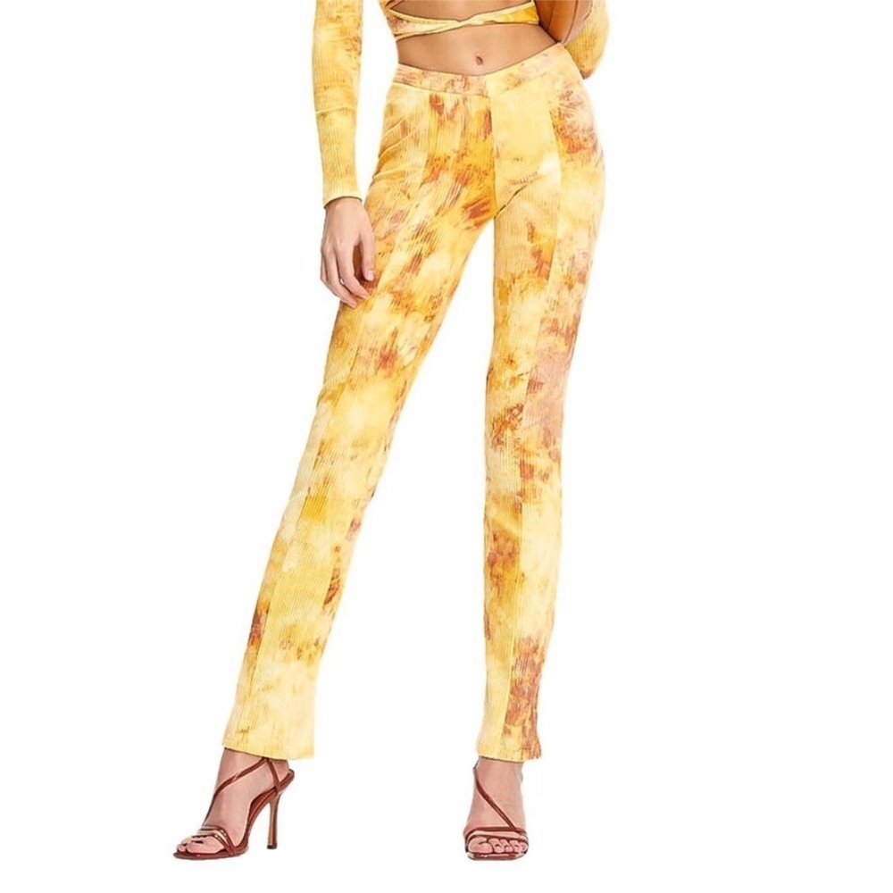 I. AM. GIA Cosmo Pant Tie Dye Ribbed Knit Vented Hem Medium Blogger Favorite